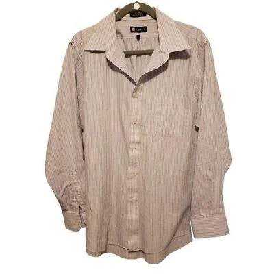 Camisa de vestir manga larga a rayas azul tostado talla 16,5 CHAPS para hombre Foto 1 de 4