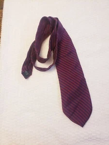 Polo Ralph Lauren Burgundy Ivory Bias Stripes Hand Finished Silk Necktie - Picture 1 of 4