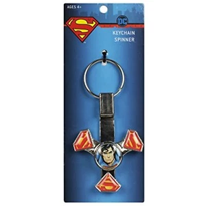 DC Comics Superman Red Fidget Spinning Silver Key Chain - Picture 1 of 2