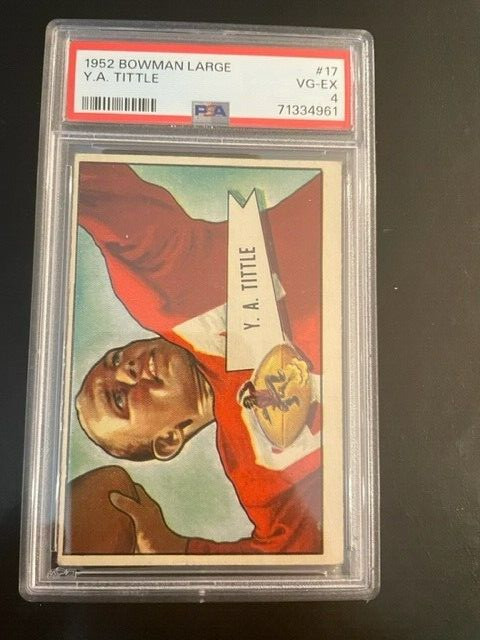 1952 YA TITTLE BOWMAN LARGE FOOTBALL PSA 4 HOF #17 SET BREAK