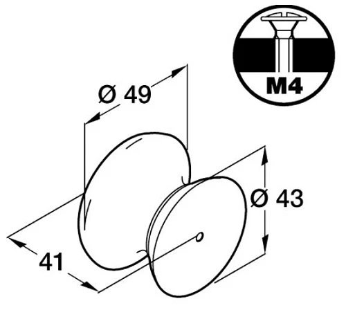 Oak Knobs, Ø 34mm/44mm or 49 mm  Unfinished includes fixing bolt - Top Quality - Image 1 of 1