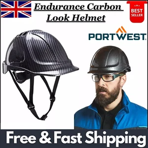 Portwest Endurance Carbon Helmet Lightweight Vented Ratchet Hard Hat Safety PC55 - Picture 1 of 11