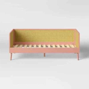 Twin Rattan & Wood Kids' Daybed Pink - Pillowfort™ - Picture 1 of 6