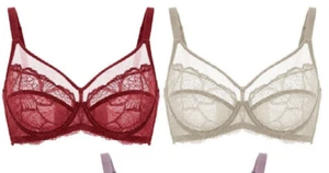 Sujetador con aros minimizador de encaje sin forro talla grande cobertura completa DOBREVA para mujer - Imagen 1 de 11
