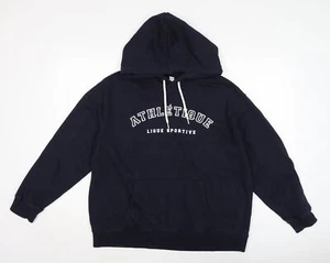 H&M Womens Blue Cotton Pullover Hoodie Size L - Picture 1 of 10