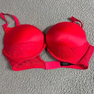 Victoria's Secret sehr sexy gepolsterter BH Demi 34DD rot Spitze - Bild 1 von 12