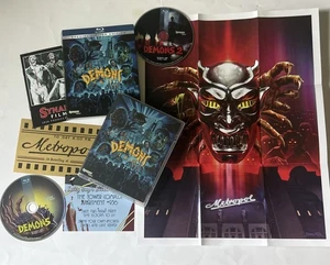Synapse LE 4KHD Demons I & II Blu-ray-slipcover-Lamberto Bava-cards-poster-book - Picture 1 of 13