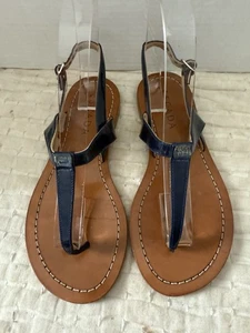 Authentic Escada Navy Patent  leather sandals size 35.5  (orig.$475) Italy - Picture 1 of 6