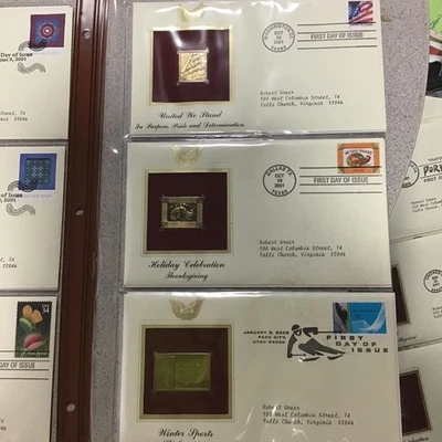 2001 & 2002 First Day Issue Cover with 22kt Gold Replica Stamp lot of 25 - Image 1 of 4