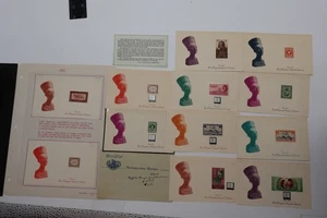 EGYPT KING FARUK FAUD ROYAL STAMP COLLECTION SIGNED NOTARIZED cards lot 12 1954 - Picture 1 of 22