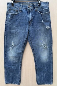 American Eagle Men’s Jeans Relaxed Straight Denim Sz 32 X 30 Distress Work *READ - Picture 1 of 8