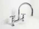 LEFROY BROOKS  Bathroom Faucet 2 Handle High-Arc Cross Bridge 2 Hole 8 inch NEW