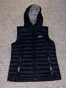 Women’s Kathmandu Heli Black Duck Down 550 Packable Lightweight Hooded Vest Sz12 - Picture 1 of 2