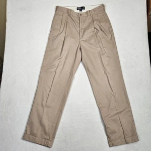 Polo Ralph Lauren Mens Hammond Pleated Cuffed Chinos Pants Khaki Tan Size 34/32 - Picture 1 of 8