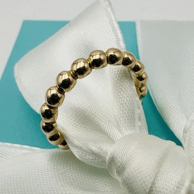 RARO Anillo de bola con cuentas Ziegfeld de oro rosa de 18 quilates Tiffany & Co. talla 4 con embalaje Foto 1 de 4