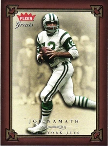 Tarjeta coleccionable de fútbol americano Joe Namath 2004 Fleer New York Jets - Imagen 1 de 4