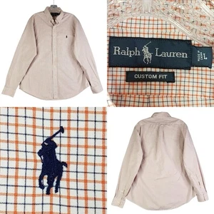 Polo Ralph Lauren Shirt Men's Size Large Fall Orange Plaid Button Down LS - Picture 1 of 10