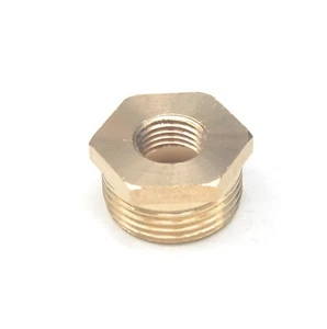 3/4 BSP Male x 1/4 BSP Female British Pipe Reducer Bushing Brass Adapter Oil Gas - Picture 1 of 7