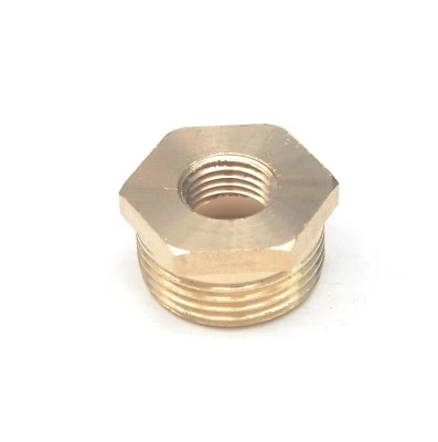 3/4 BSP Male x 1/4 BSP Female British Pipe Reducer Bushing Brass Adapter Oil Gas - Image 1 of 4