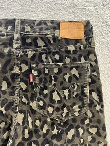 Levi's Big E Premium 724 Camo Medium Stretchy Hi-Rise Straight Crop Women 30 - Picture 1 of 17