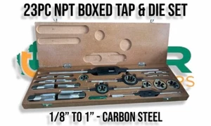 NPT 23pc Boxed 2pc Taps & Round Dies - 1/8" to 1" (Carbon Steel) - Picture 1 of 3