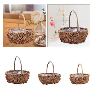 Woven Flower Basket Empty Portable Storage Basket for Kitchen Holiday - Picture 1 of 19