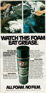 1980 Vintage Print Ad STP Foaming Engine Degreaser No Film Watch This Foam Eat - Picture 1 of 2