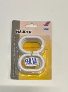 MAURER ANELLI IN PLASTICA TENDA DOCCIA BIANCHI PZ. 12 CONFEZIONE CODICE FI90212 - Foto 1 di 7