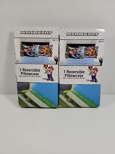 (2)Nintendo Mario Kart Race Reversible Pillowcase Super Mario 20in x30in. - Picture 1 of 2