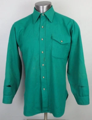 Vintage Pendleton Green Wool Button Front Shirt Size M Destroyed Grunge Punk - Image 1 of 4