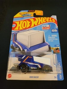 2024 Hot Wheels #168 HW Ride-Ons 5/5 RINK RACER Blue Zamboni New Model CRACKED - Picture 1 of 2