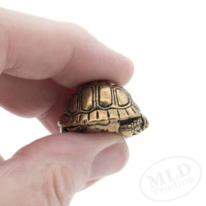 Mini Brass Turtle Figurine 1" – Symbol of Protection & Longevity Feng Shui Decor - Picture 1 of 10