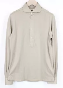 SUITSUPPLY Men Shirt 39/ 15 1/2/40/ 15 3/4 Extra Slim Beige Smart Polo Cotton - Picture 1 of 8