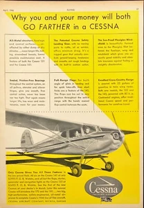 1946 Cessna Woman Pilot Vintage Print Ad - Picture 1 of 6