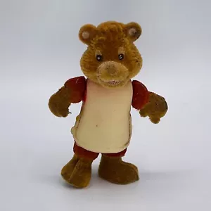 Vintage Teddy Ruxpin PVC bewegliche Actionfigur beflockter Körper 80er Spielzeug braun - Bild 1 von 7
