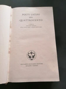 LATIN POETS OF THE QUATTROCENTO - Ricciardi Editore Vol.15 1964 * - Picture 1 of 3