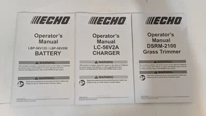 Echo DSRM-2100 Grass Trimmer Manual Only LC-56V2A Charger LBP-56V125 Battery New - Picture 1 of 4