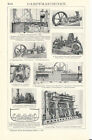 1911 Dampfmaschinen Dampfkessel - 2 Alte Drucke Antique Prints Lithographie