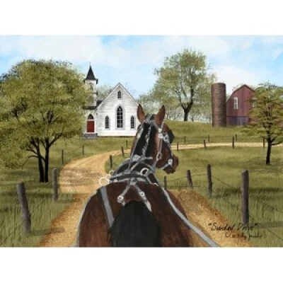 NEW Billy Jacobs SUNDAY DRIVE  8"x10" Canvas Print - Rustic Farmhouse Horse - Image 1 of 2