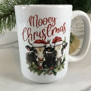Mooey Christmas Cow 15 Unzen Keramik Kaffeebecher - Bild 1 von 5