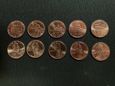 2009-10 P&D Complete 10 Coin Lincoln Penny Set LP1 LP2 LP3 LP4 & LP5 BU UNC - Image 1 of 4