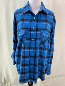 Windbreaker Vintage Plaid Flannel Long Sleeve Button Down Shirt, Size Large - Picture 1 of 11