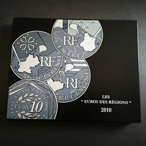 Rare Coffret euros des régions 2010 - 27 pièces de 10 euros argent sous capsules