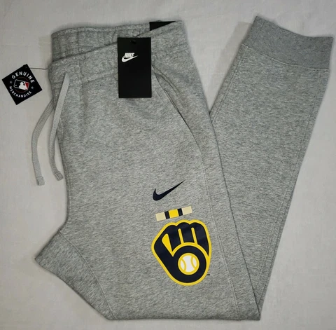 Nike Milwaukee Brewers MLB Gray Color Bar Club Fleece Pants Size XL N804-06G Cover