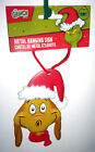 5" metal embossed ornament The Grinch Who Stole Christmas dog MAX in Santa hat