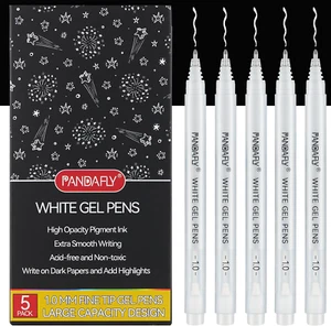 PANDAFLY White Gel Pens, 1 Mm Extra Fine Point Gel Ink Pens Opaque White Archiva - Picture 1 of 12
