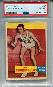 1957 Topps #57 Lou Tsioropoulos PSA 6 EX-MT Boston Celtics