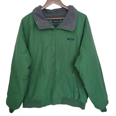 Vintage 90s Lands' End Mens Fleece Lined Jacket Sz L 42-44 Green Squall Gorpcore - Image 1 of 4
