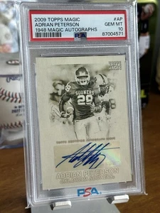 ADRIAN PETERSON 2009 TOPPS MAGIC 1948 AUTOGRAPHS SP /25 PSA 10 POP 2 - Picture 1 of 2