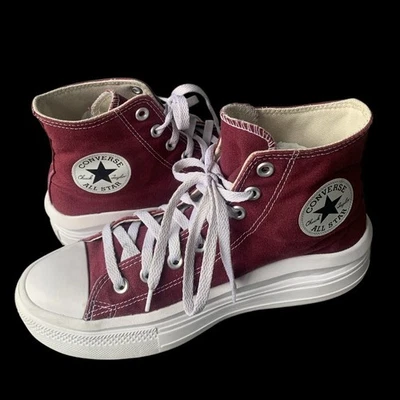 Converse Chuck Taylor  All Star Move High Top Platform Sneaker Beetroot Women 10 - Image 1 of 4